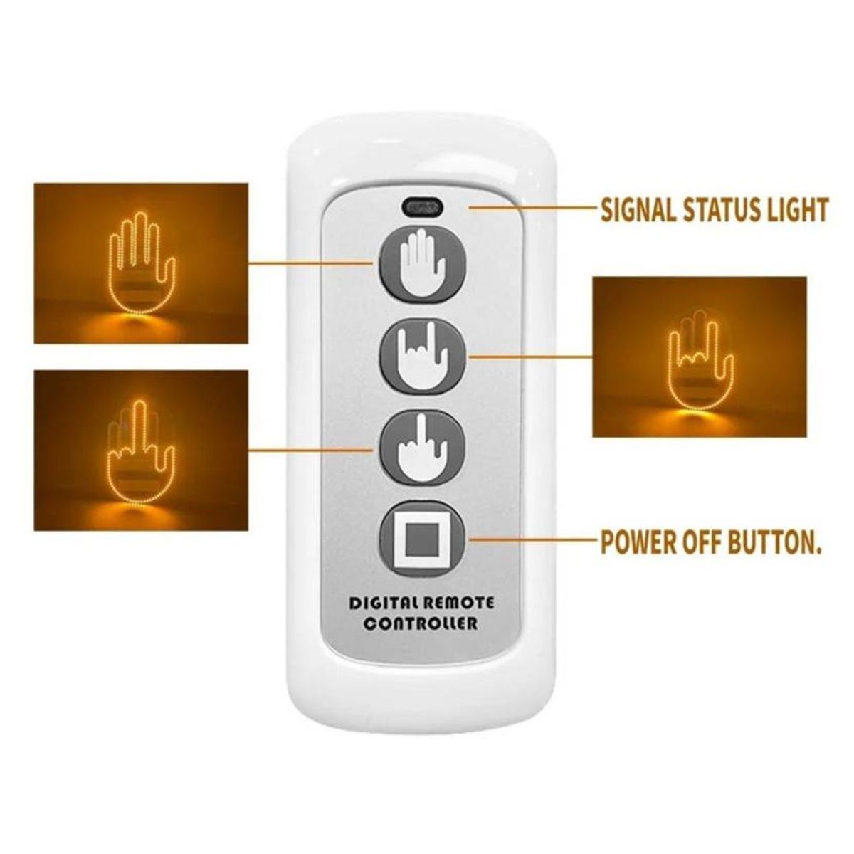 IMPORTADO MC - Mano LED Gestos Luminosos con Control Remoto TRES GESTOS