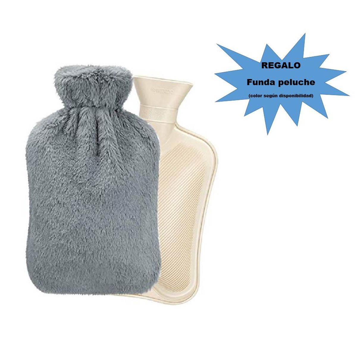 GENERICO - Bolsa agua caliente caucho con forro polar