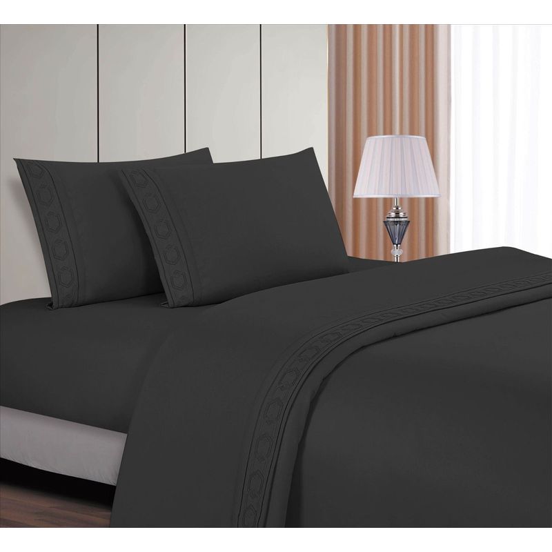 CASATEX - Juego de sabanas Queen 100% algodón con bordado