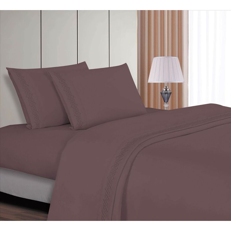 CASATEX - Juego de sabanas Queen 100% algodón con bordado