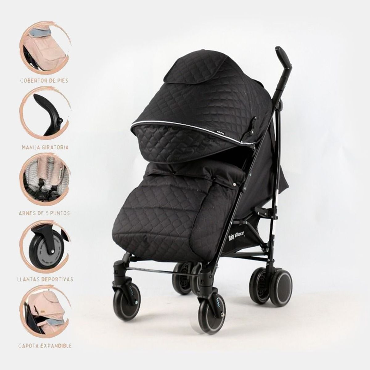 BABY GRACE - COCHE BASTON DEPORTIVO " BABY GRACE  BLAK"