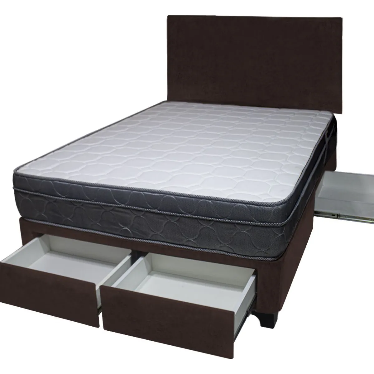 BARAKA HOME - Dormitorio Turin + 4 Cajones 2 Plz + Cabecera - Chocolate