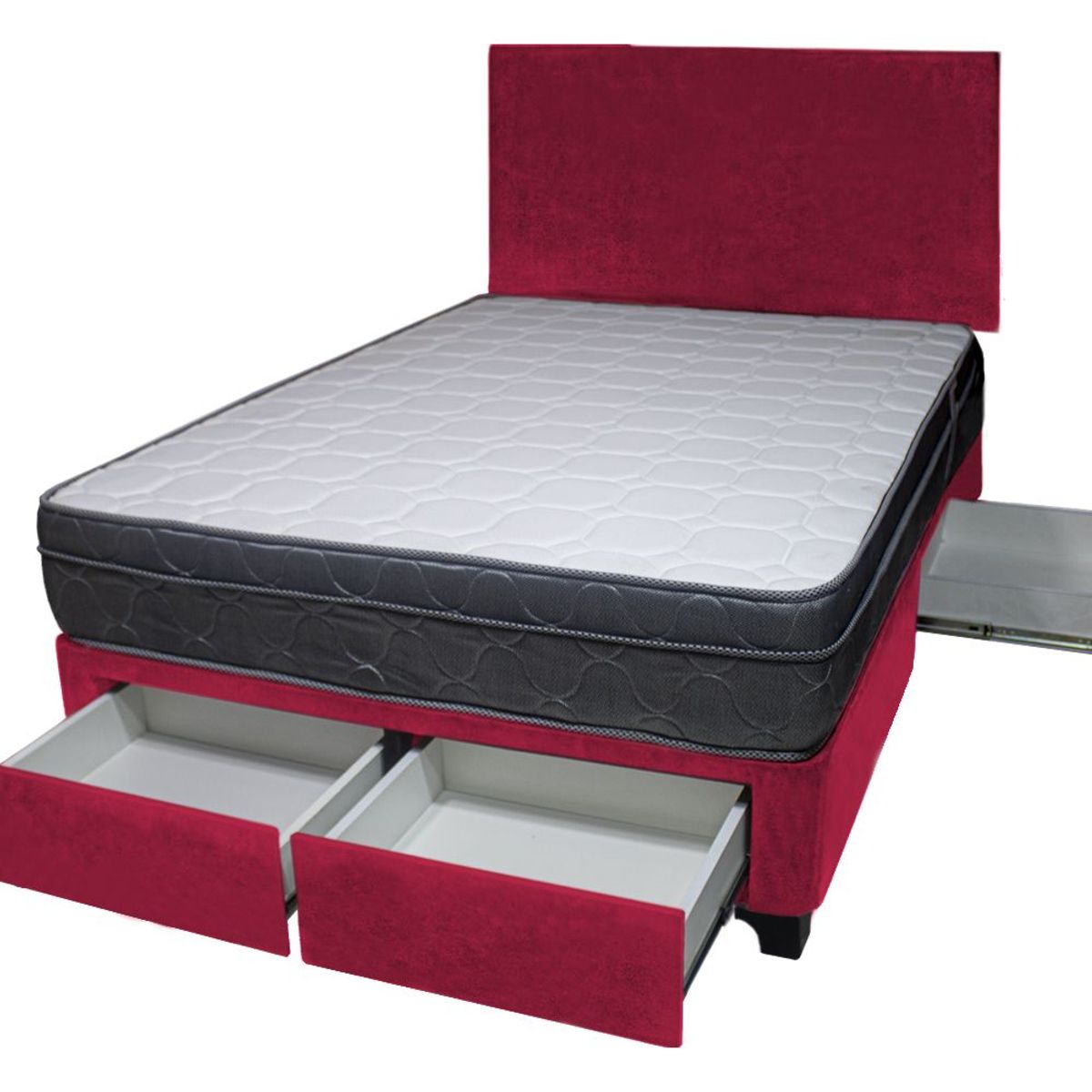 BARAKA HOME - Dormitorio Turin + 4 Cajones 2 Plz + Cabecera - Rojo