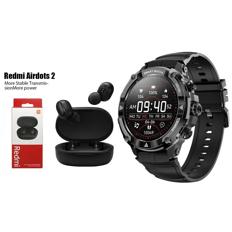 XIAOMI - Y8 Smartwatch+Xiaomi Redmi Airdots2 Audífonos In-Ear Bluetooth