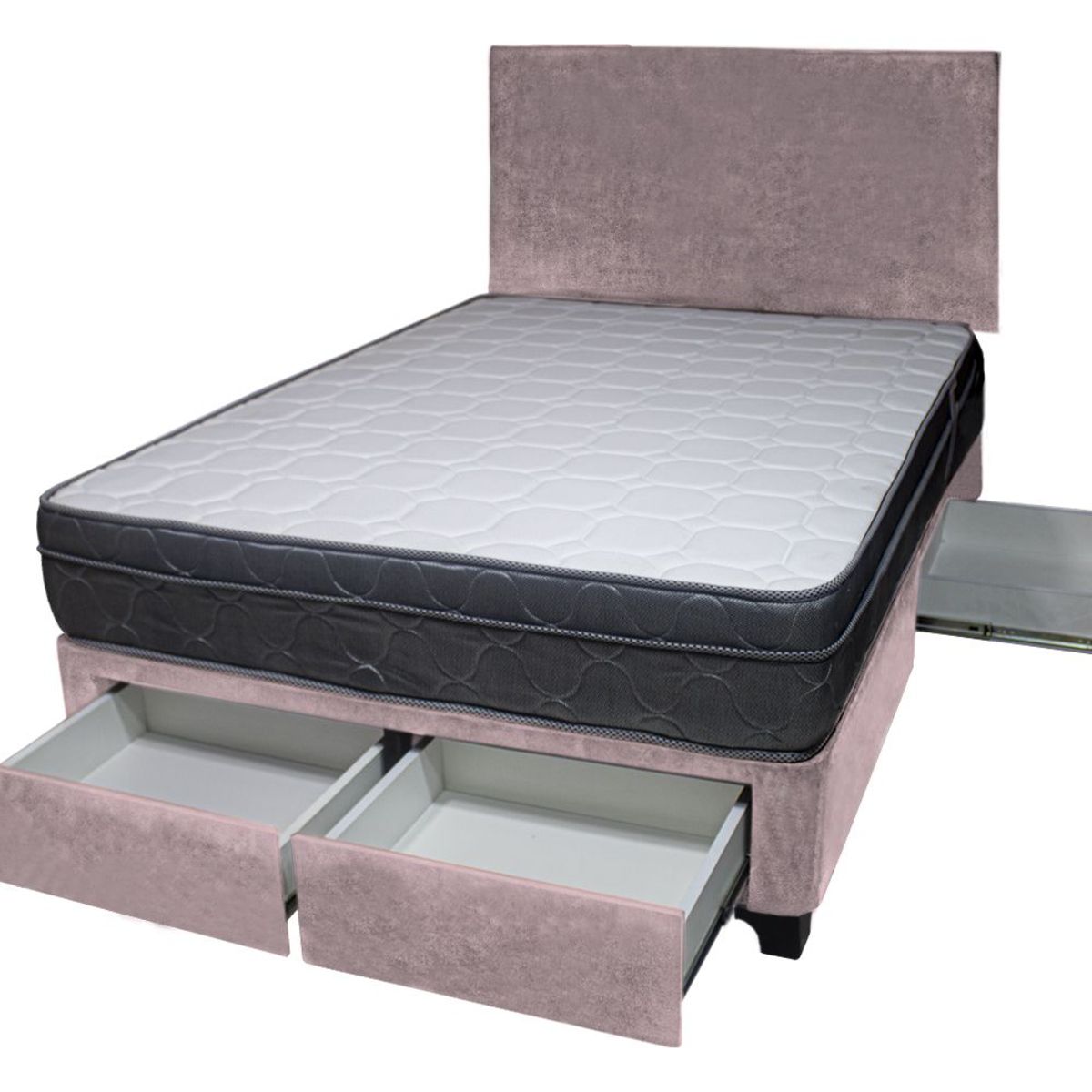 BARAKA HOME - Dormitorio Turin + 4 Cajones 2 Plz + Cabecera - Rosado