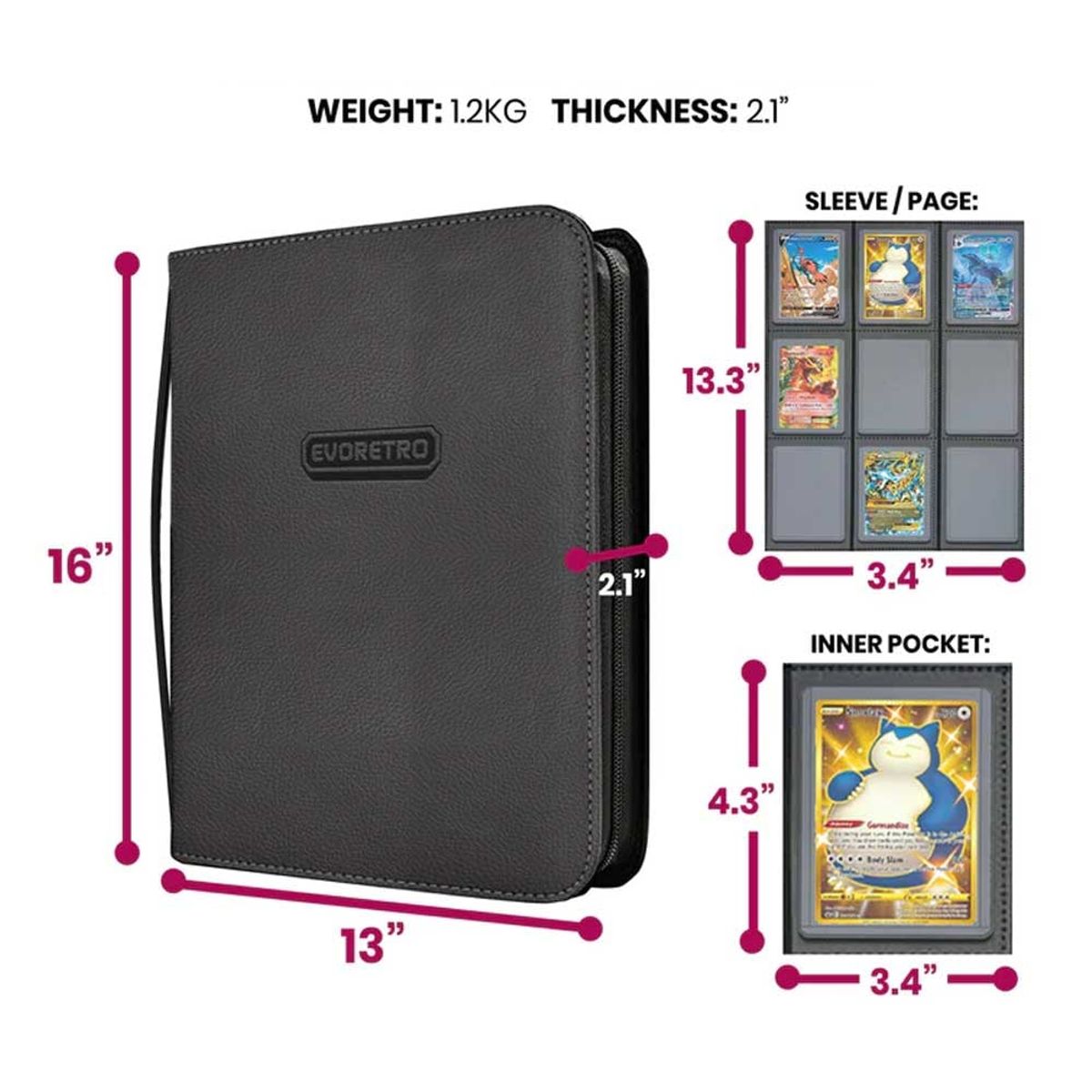 GENERICO - FUNDAS PARA CARTAS SHIELD+REGULAR BLACK-RED TOPLOA BINDER 1