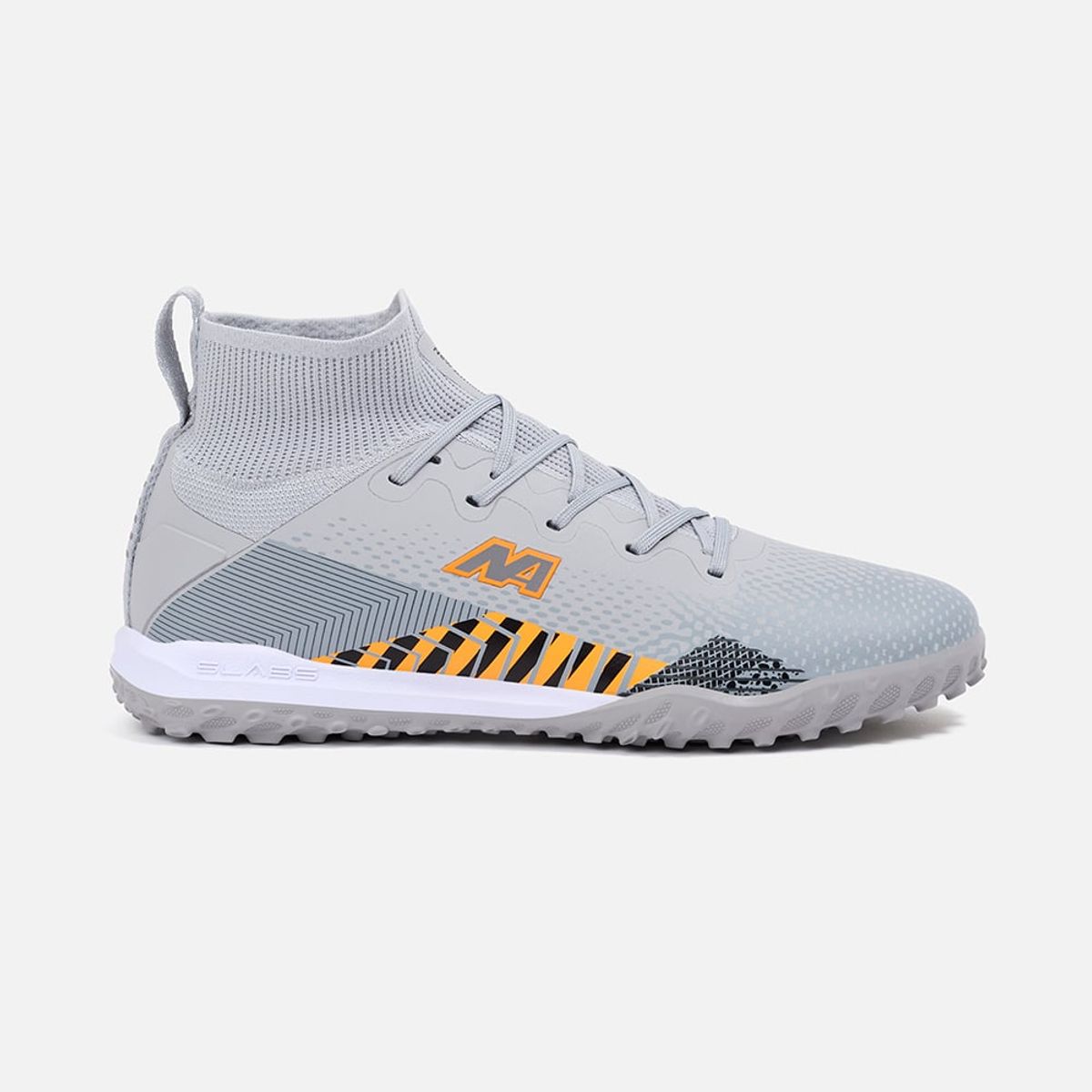 NEW ATHLETIC - ZAPATILLAS NEW ATHLETIC FOOTBALL SLABS81 GRIS CLARO CON NARANJA JUVENIL