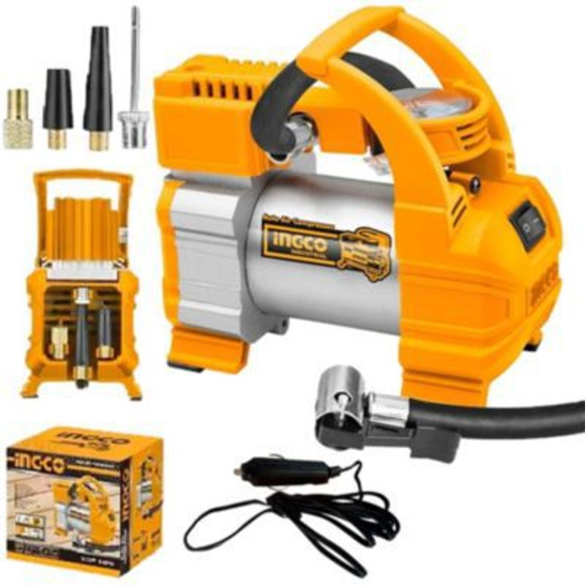 INGCO TOOLS - Compresor Portátil INGCO 12V 140 PSI Llantas Auto Moto AAC1408