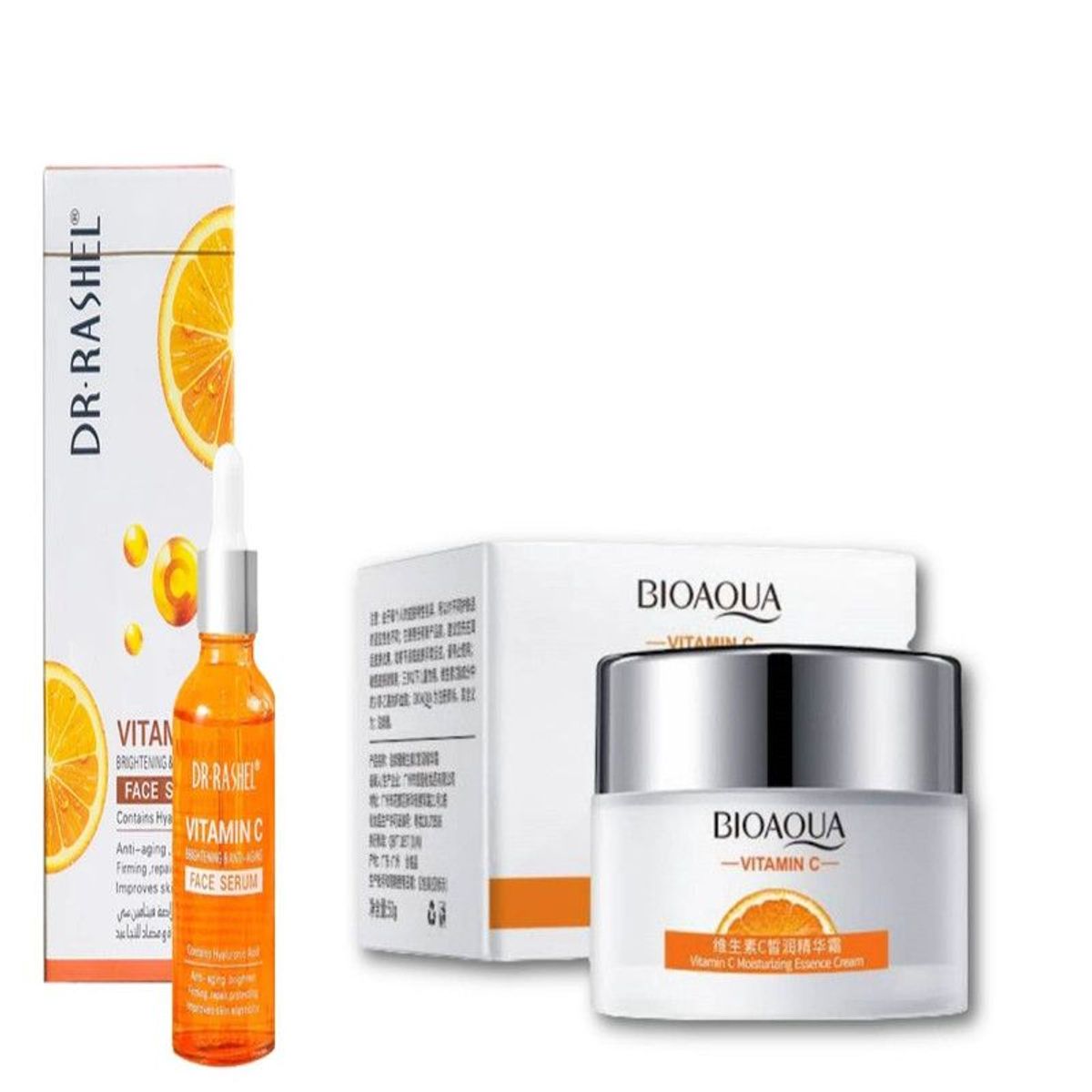 BIOAQUA - Suero Antienvejecimiento Vitamina C y CREMA HIDRATANTE VITAMINA C