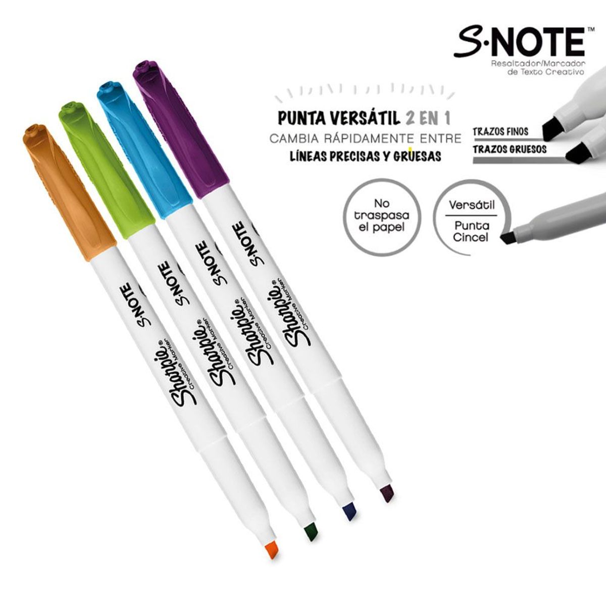 SHARPIE - Resaltador Colores Intensos 4 und Sharpie Note 2132980