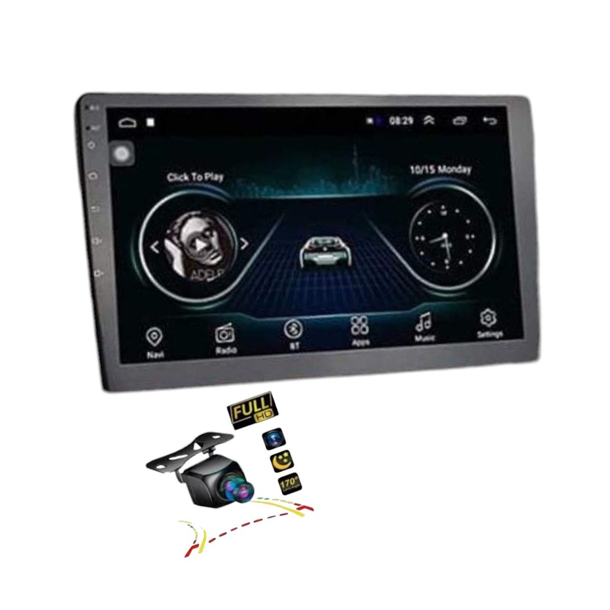 GENERICO - Autoradio Android FHD 10 Pulgadas Carplay 2GB+64GB Cámara FHD