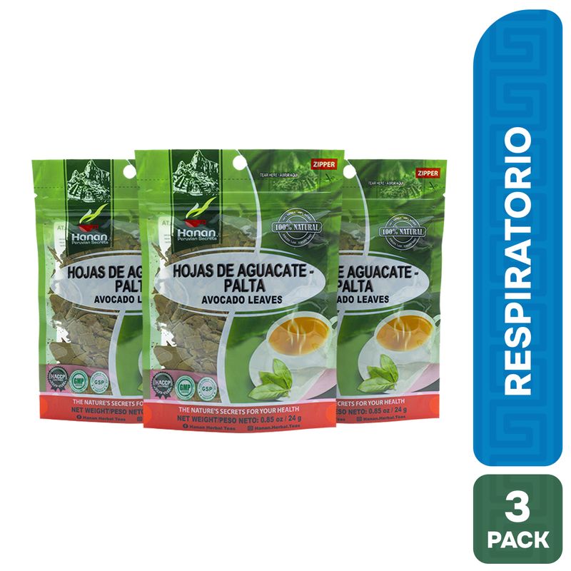 HANAN PERUVIAN SECRETS - Hojas de Palta - Aguacate Infusión Hanan Tripack 24g