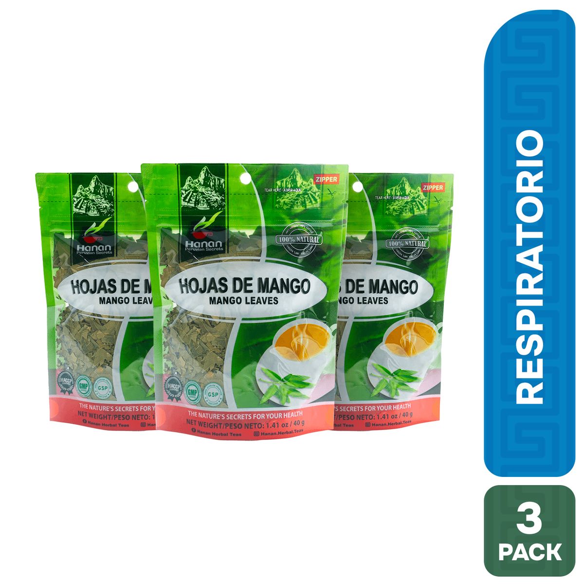 HANAN PERUVIAN SECRETS - Hojas de Mango Infusión Hanan Tripack 40g