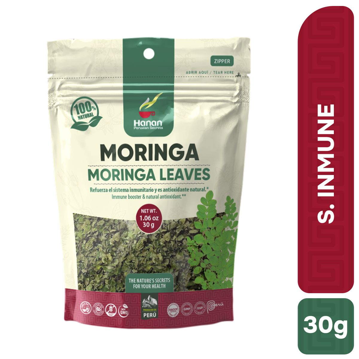 HANAN PERUVIAN SECRETS - Hojas de Moringa Infusión Hanan Tripack 30g