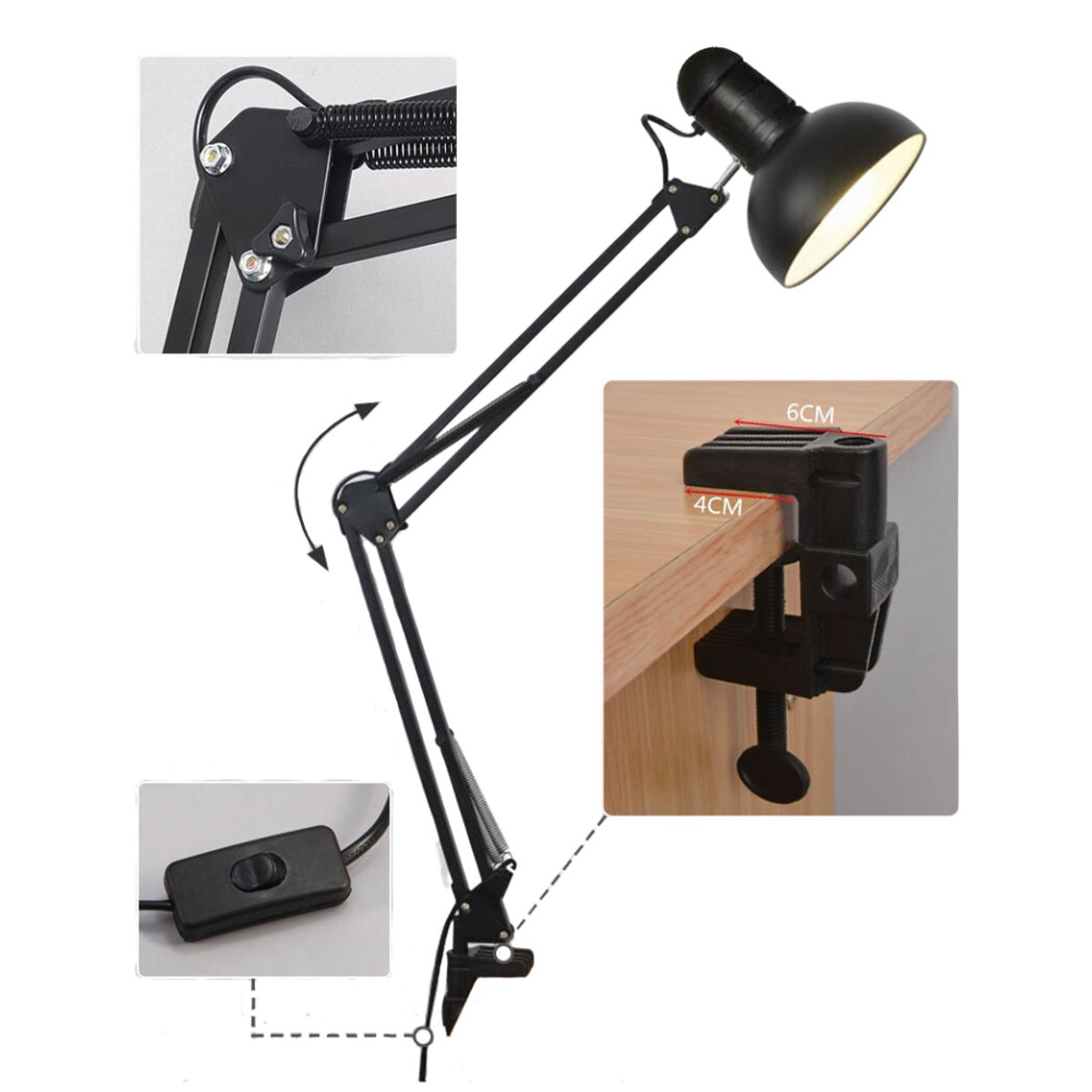 GENERICO - Lámpara Led Para Escritorio o Mesa Con Brazo Ajustable Regulable