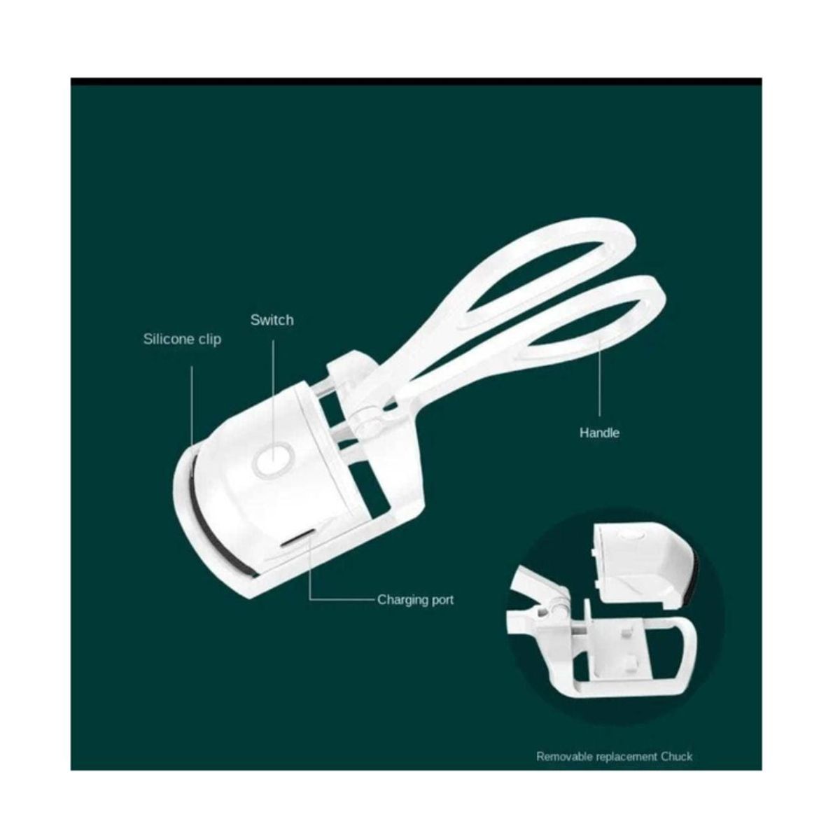 GENERICO - Rizador de pestañas eléctrico Recargable Blanco