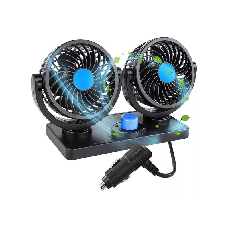 GENERICO - VENTILADOR PARA AUTO DE DOBLE CABEZAL 360°