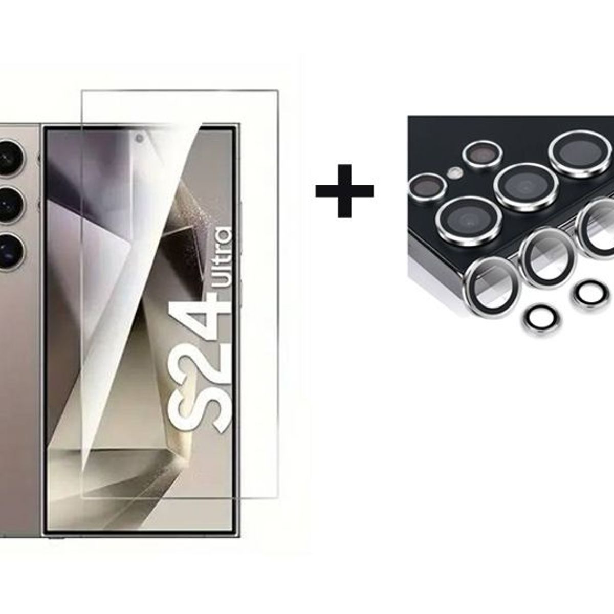 GENERICO - Vidrio Templado UV + Mica de Cámara para Samsung S24 Ultra Silver