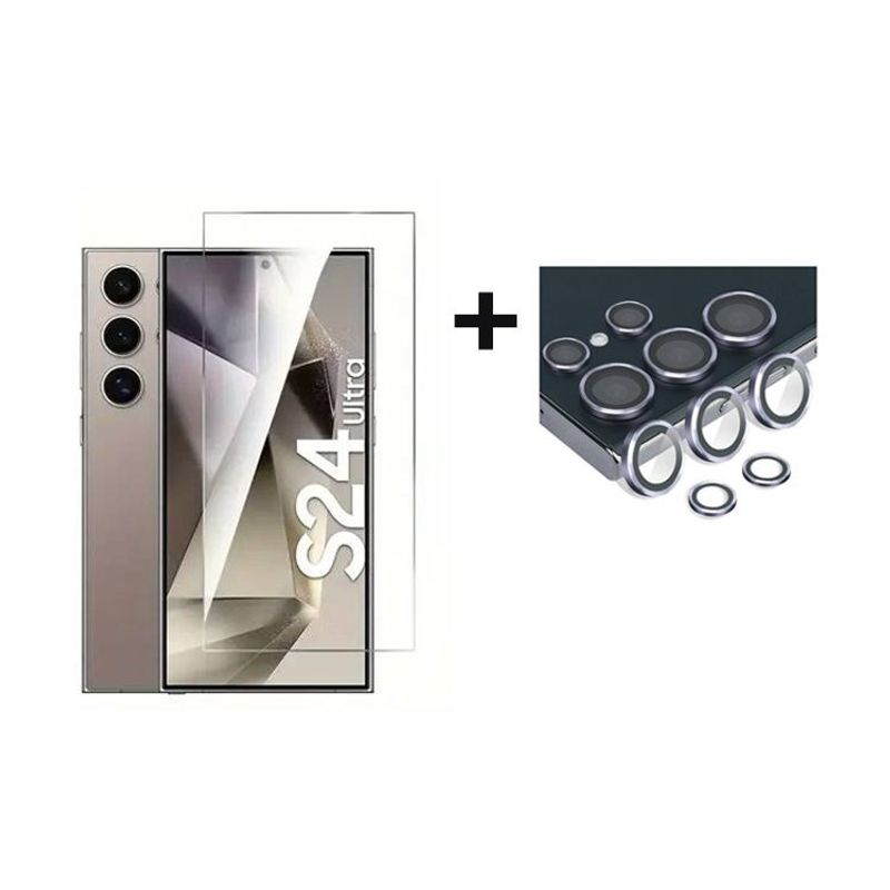 GENERICO - Vidrio Templado UV + Mica de Cámara para Samsung S24 Ultra Violet