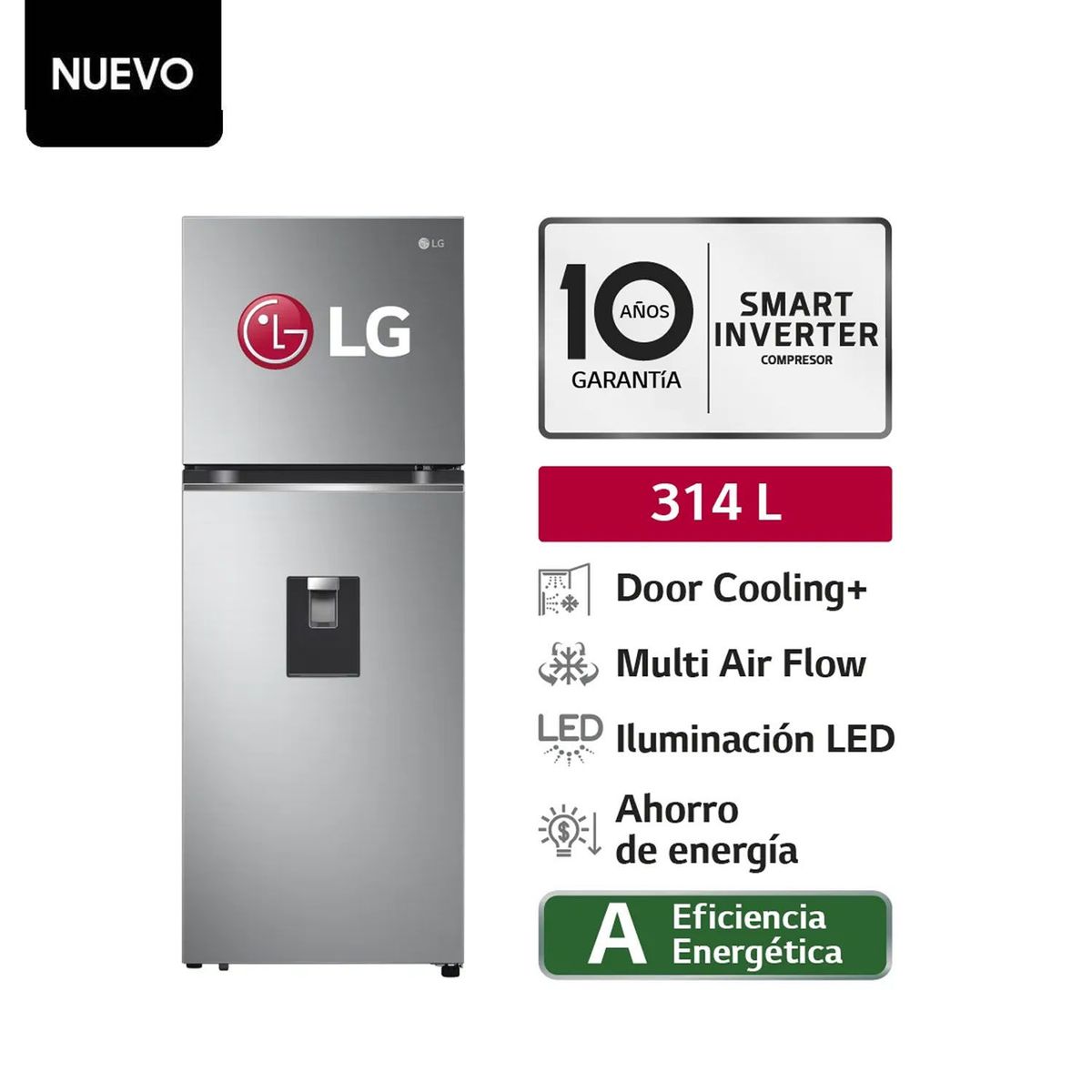 LG - REFRIGERADORA LG 312 LT CON DOOR COOLING GT31WPP