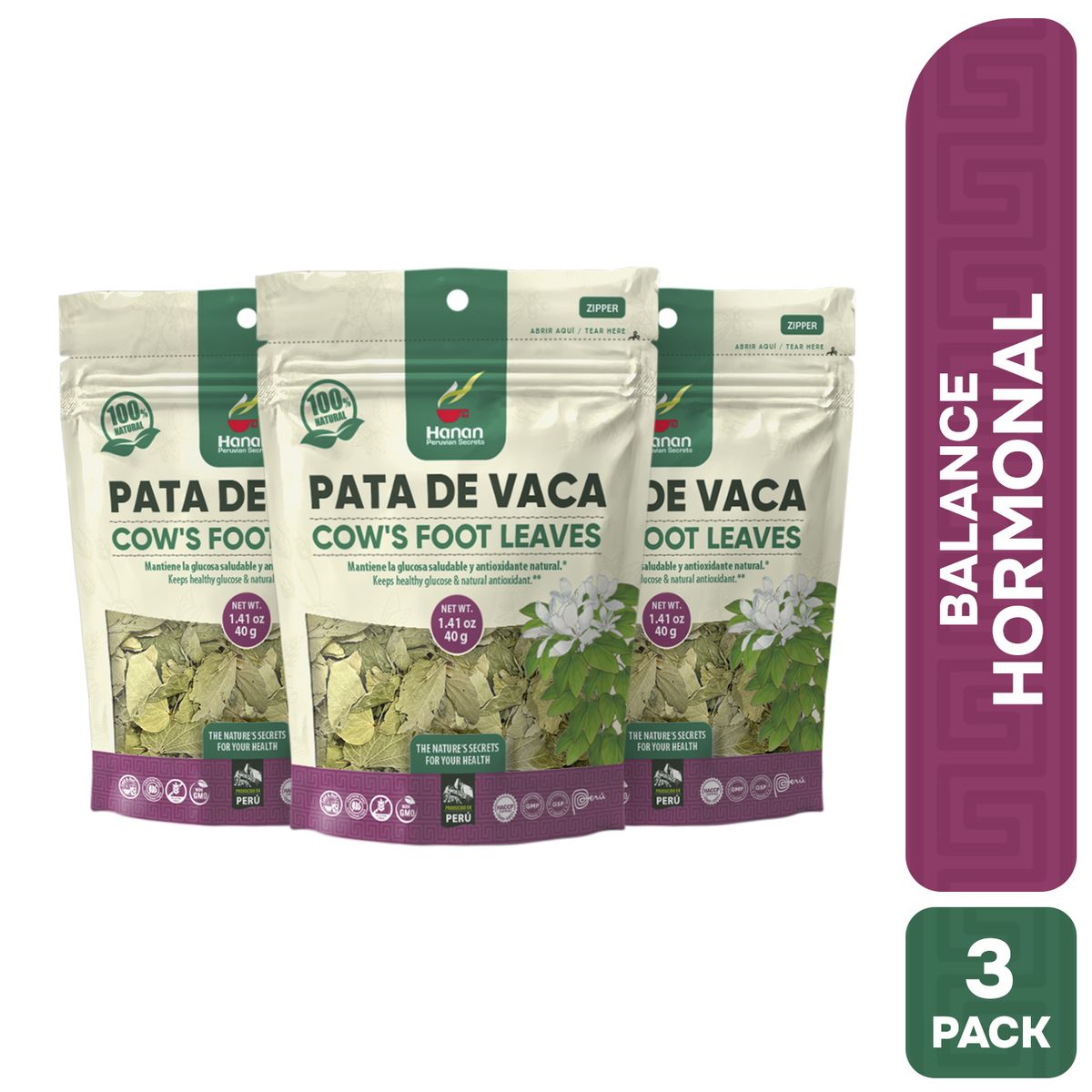 HANAN PERUVIAN SECRETS - Pata de Vaca Infusión Hanan Tripack 40g
