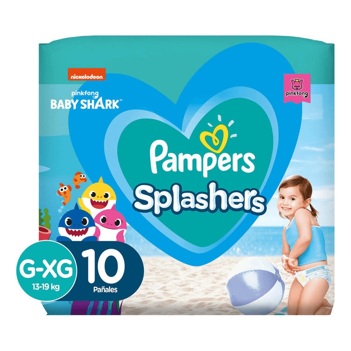 PAMPERS - Pañales para Piscina Pampers Splashers Talla G-XG 10 un