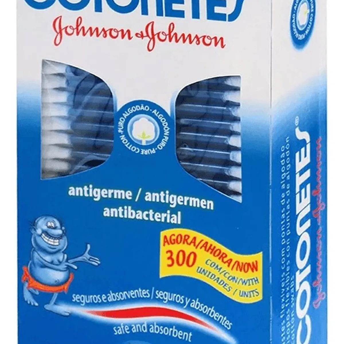 JOHNSON AND JOHNSON - Hisopos Cotonetes de Algodón Johnsons 300 unidades