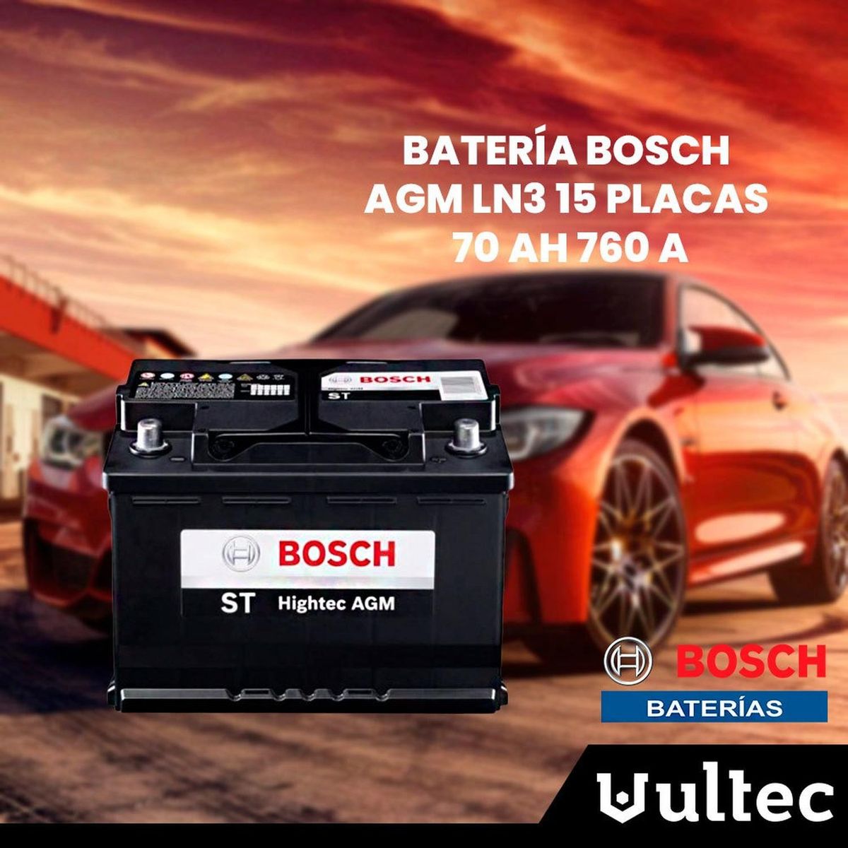 BOSCH - Batería bosch agm ln3 15 placas 70 ah 760 a
