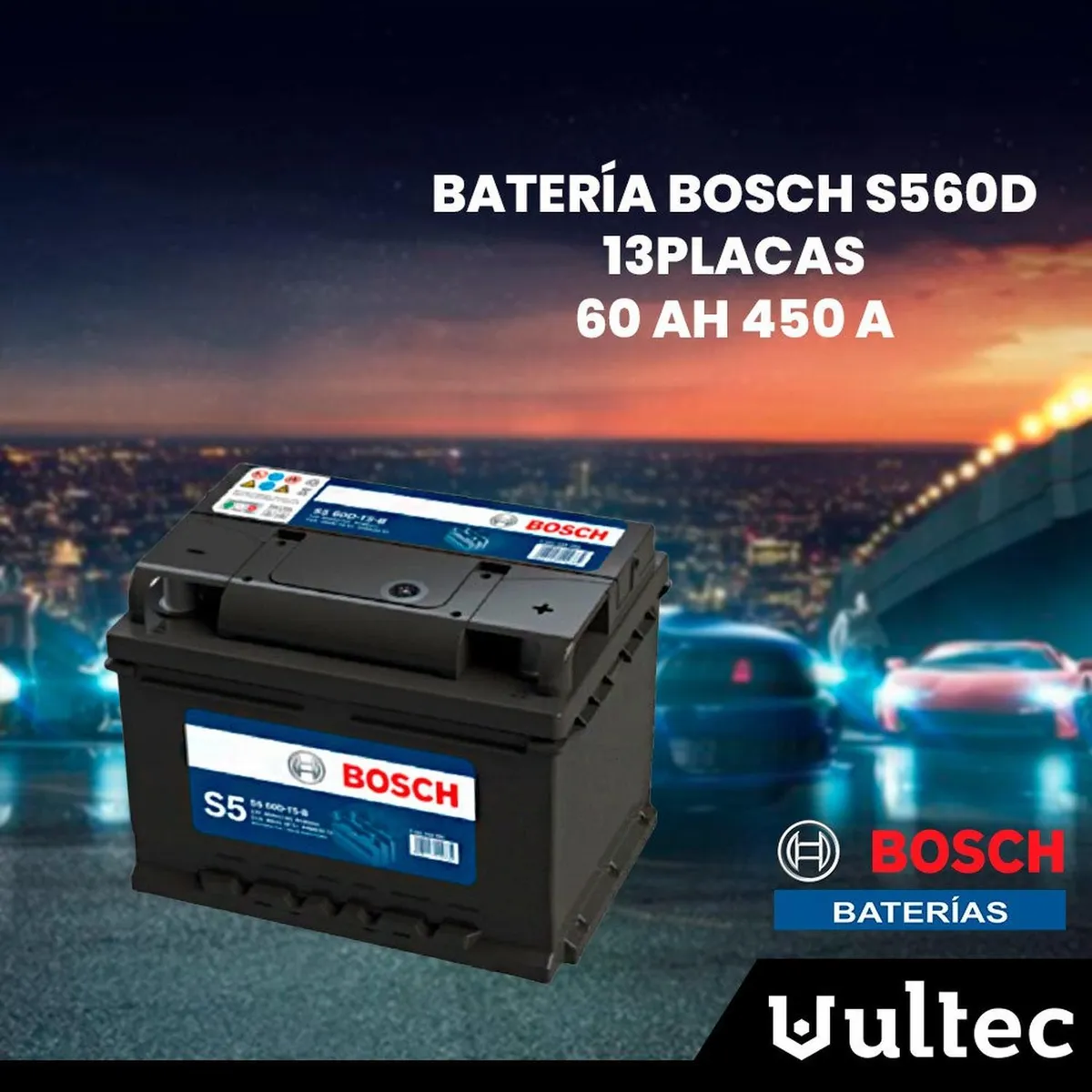 BOSCH - Batería Bosch S5 S560D 60Ah CCA450 para Auto