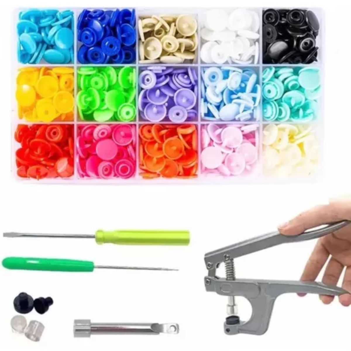GENERICO - Broches A Presión 12mm Kit Herramienta Merceria Para Ropa