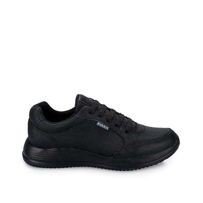 RABBIT - Zapatilla Escolar Casual ALEX-053 T Negro Rabbit Cuero