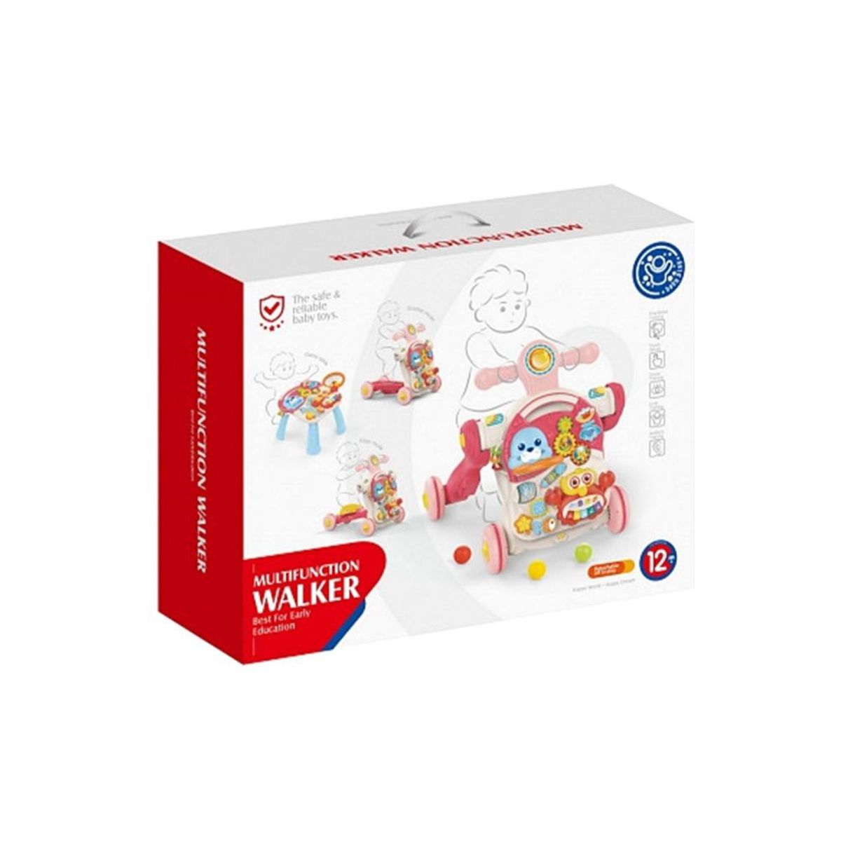 HUANGER - CAMINADOR MULTIFUNCIONAL 4 EN 1 ROSADO