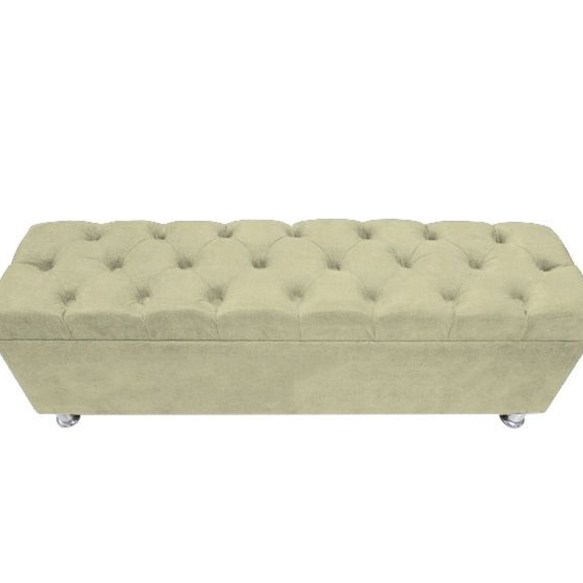 BARAKA HOME - Baúl Capitoneado Bunn 1.5 Plz - Beige Claro