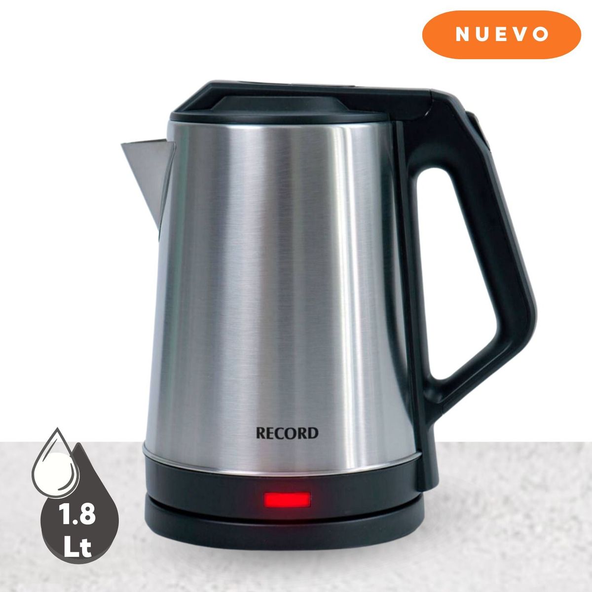 RECORD - Hervidor Acero Inoxidable 1 .8L Negro
