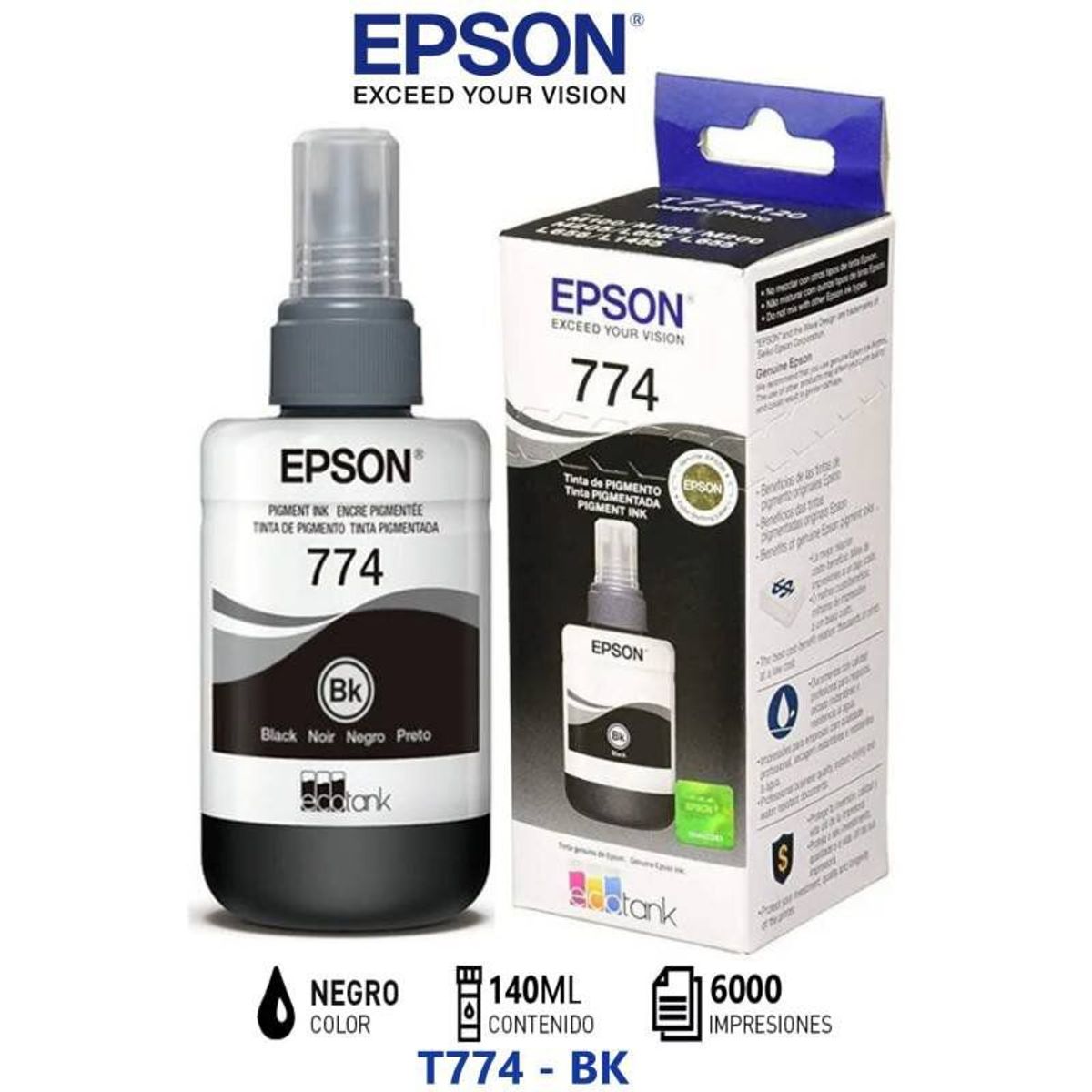 EPSON - Tinta Epson T774 Negra 140ml T774120