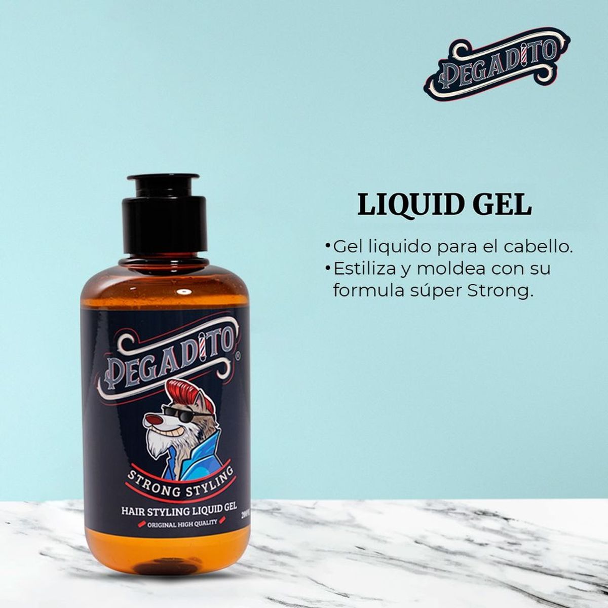 PEGADITO - Gel Líquido Capilar 200 ML PEGADITO - Fijación Fuerte y Estilo