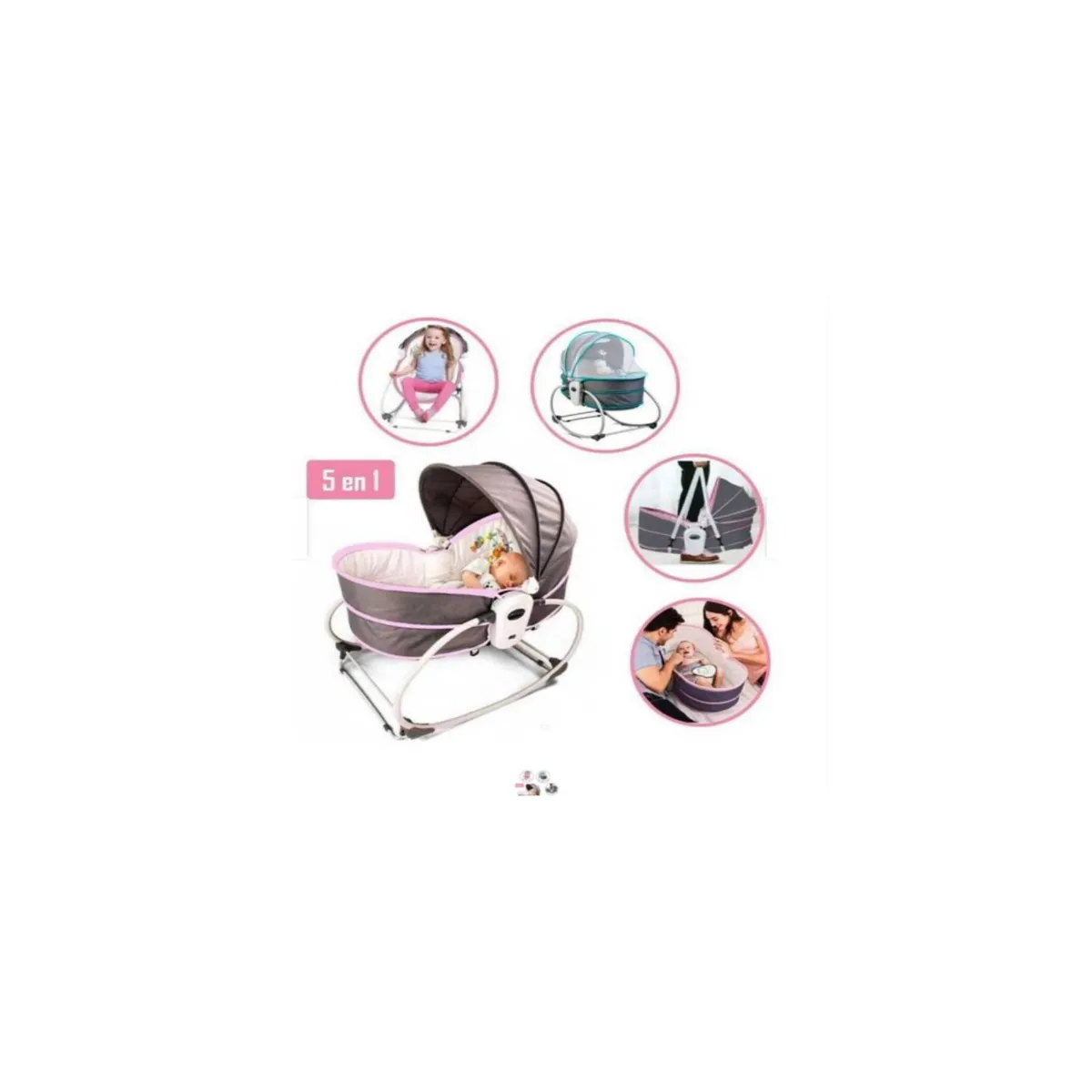GENERICO - Mecedora Portátil  Multifuncional 5 en 1 Rosado