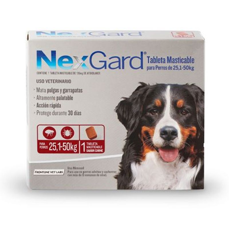 NEXGARD - NEXGARD XL 136 MG X 1 TAB - PERROS DE 25.1 A 50 KG