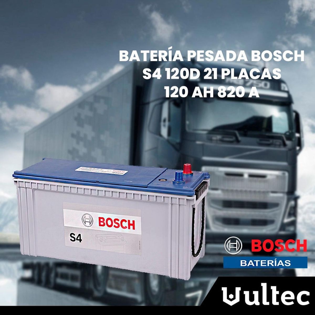 BOSCH - Batería Bosch N120 120Ah 820CCA 21 Placas Camión Buses