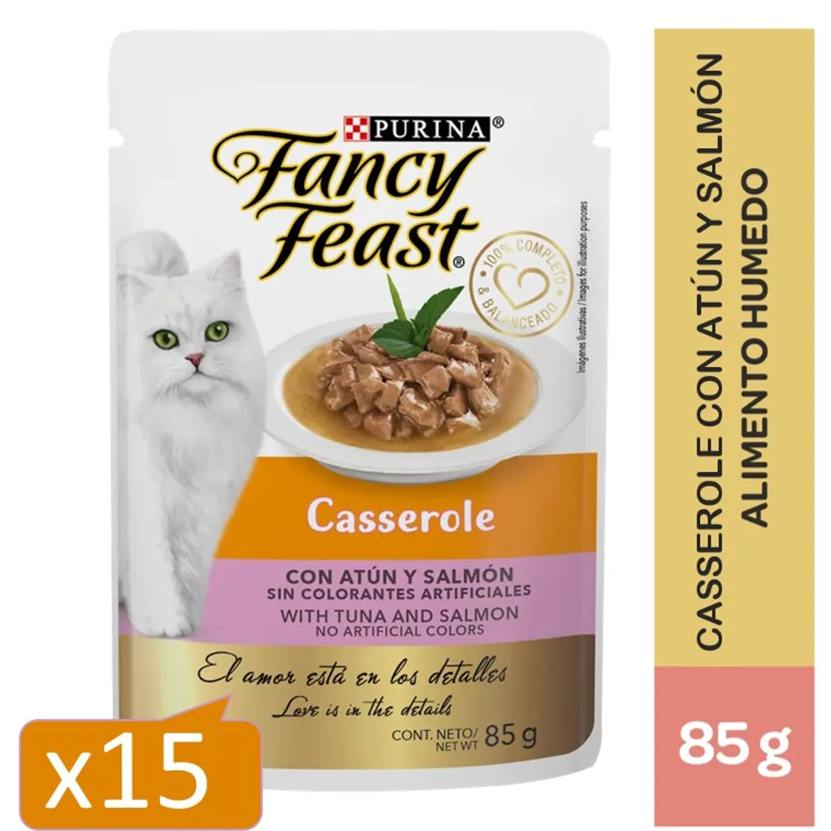 FANCY FEAST - ALIMENTO HÚMEDO GATO FANCY FEAST CASSEROLE SALMON Y ATÚN 15x85GR