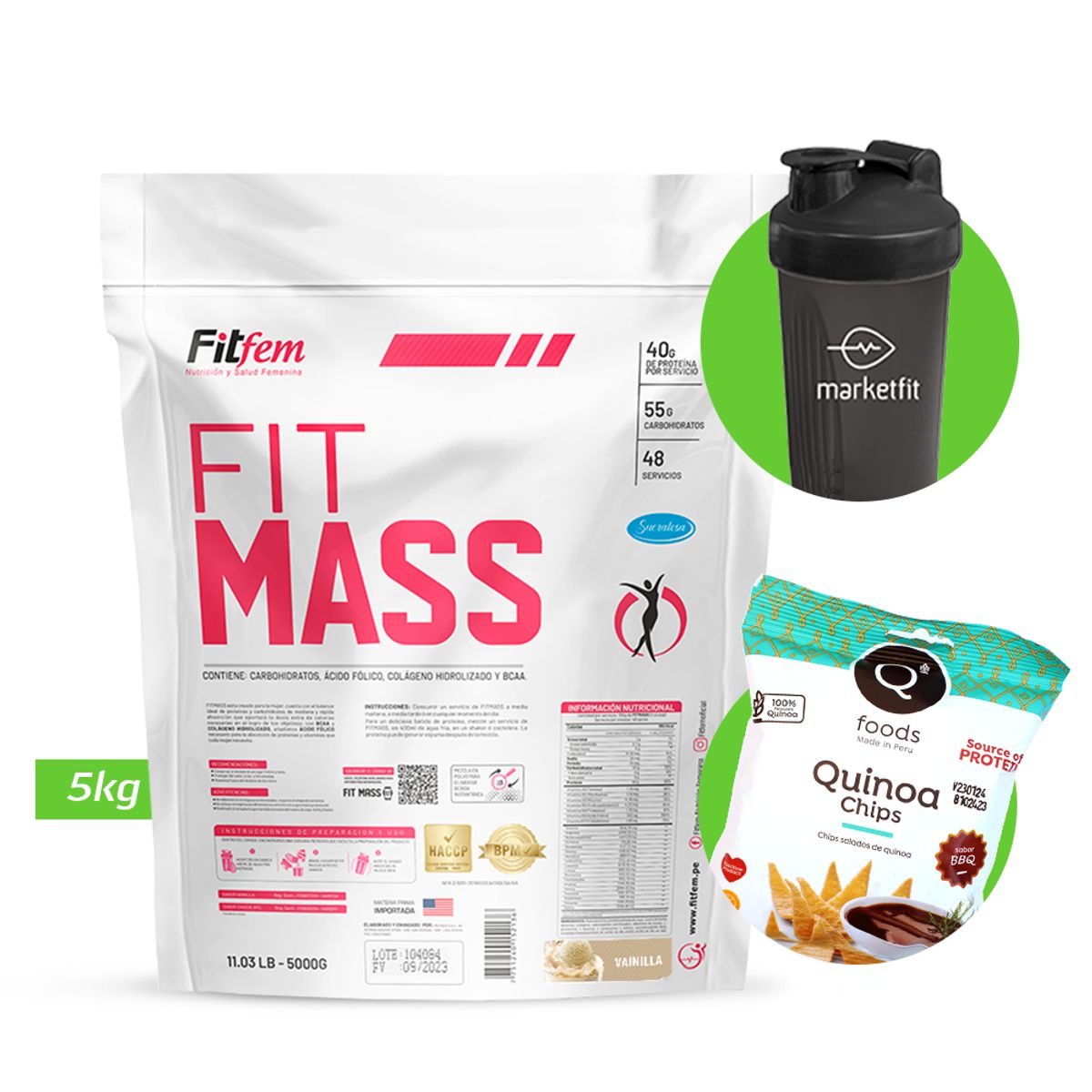 UNIVERSE NUTRITION - FIT MASS 5GK GANADOR DE MASA FITFEM Vainilla + REGALO