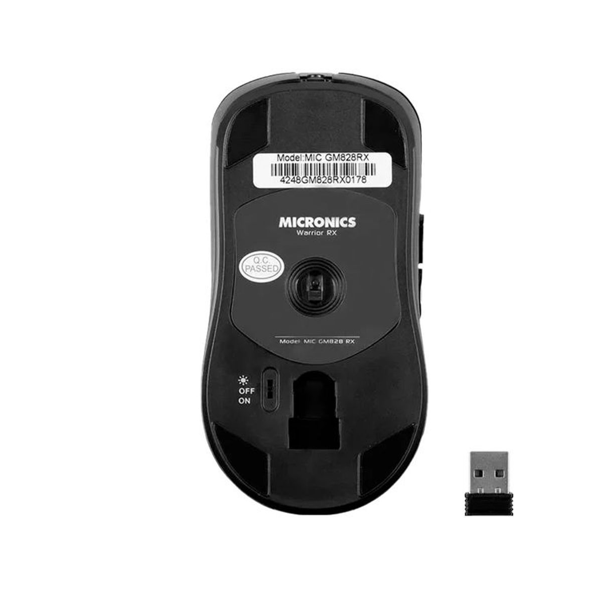 MICRONICS - Mouse Gamer Inalámbrico  con agujeros Micronics Machine RGB