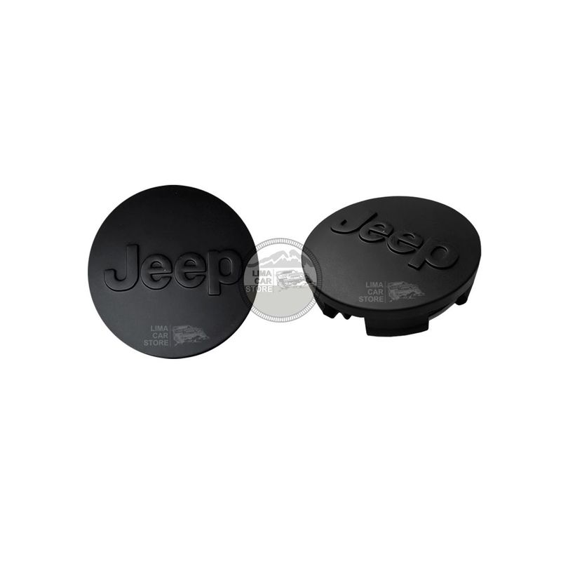 JEEP - Tapa de aro 64mm Jeep Cherokee Compass Negro Mate