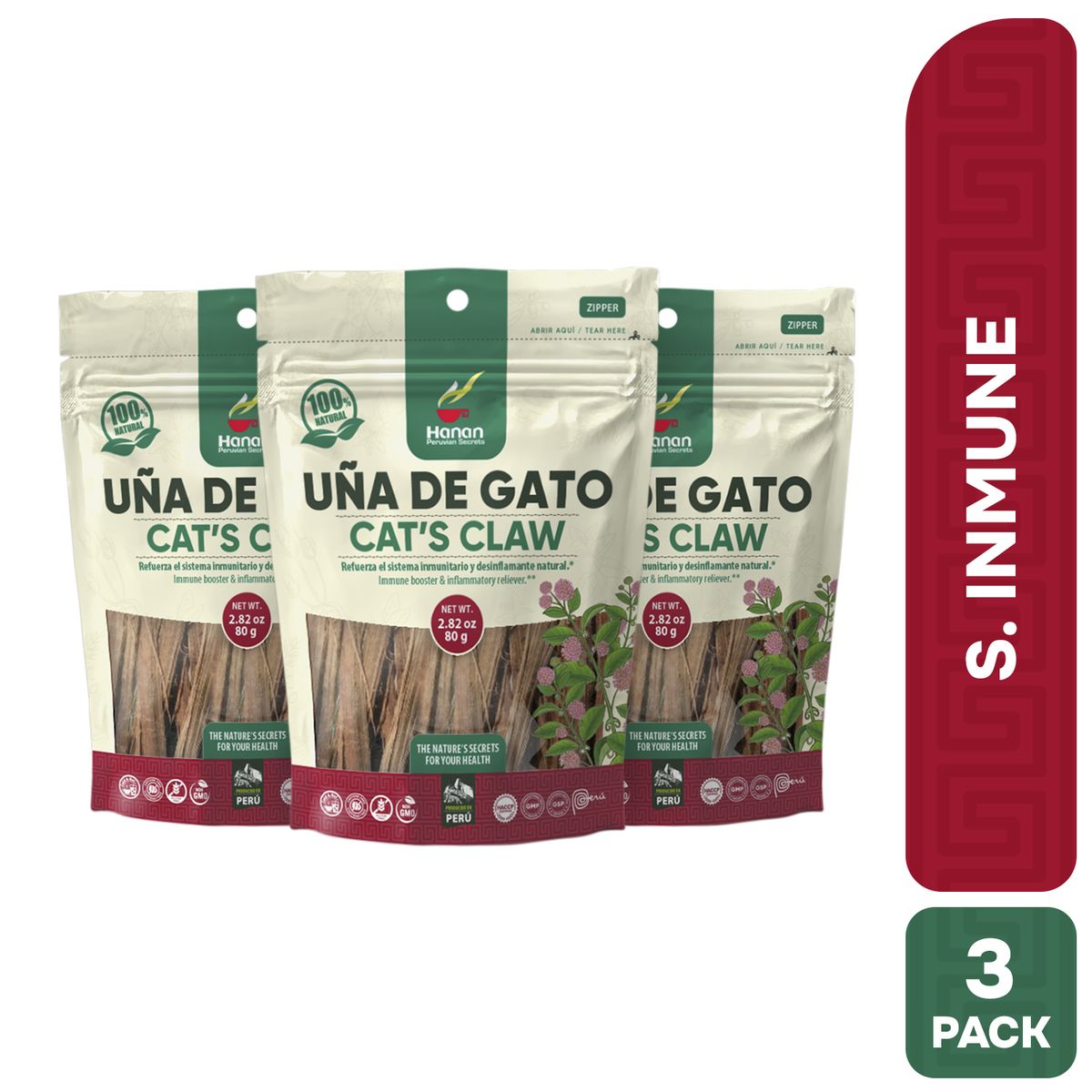 HANAN PERUVIAN SECRETS - Uña de Gato Infusión Hanan Tripack 80g