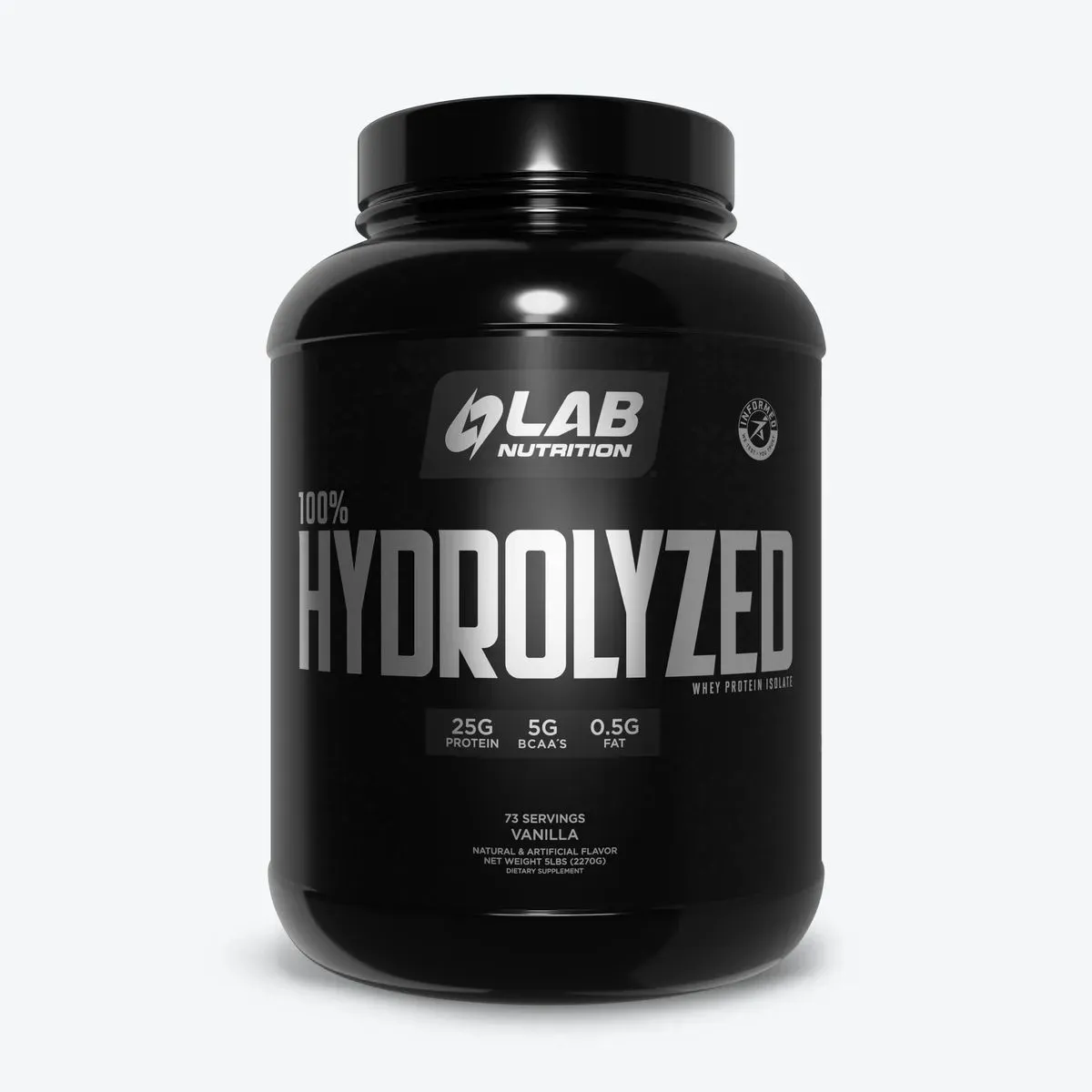 LAB NUTRITION USA - Proteina Hidrolizada Lab Nutrition 100% HYDROLYZED Vainilla 5LB