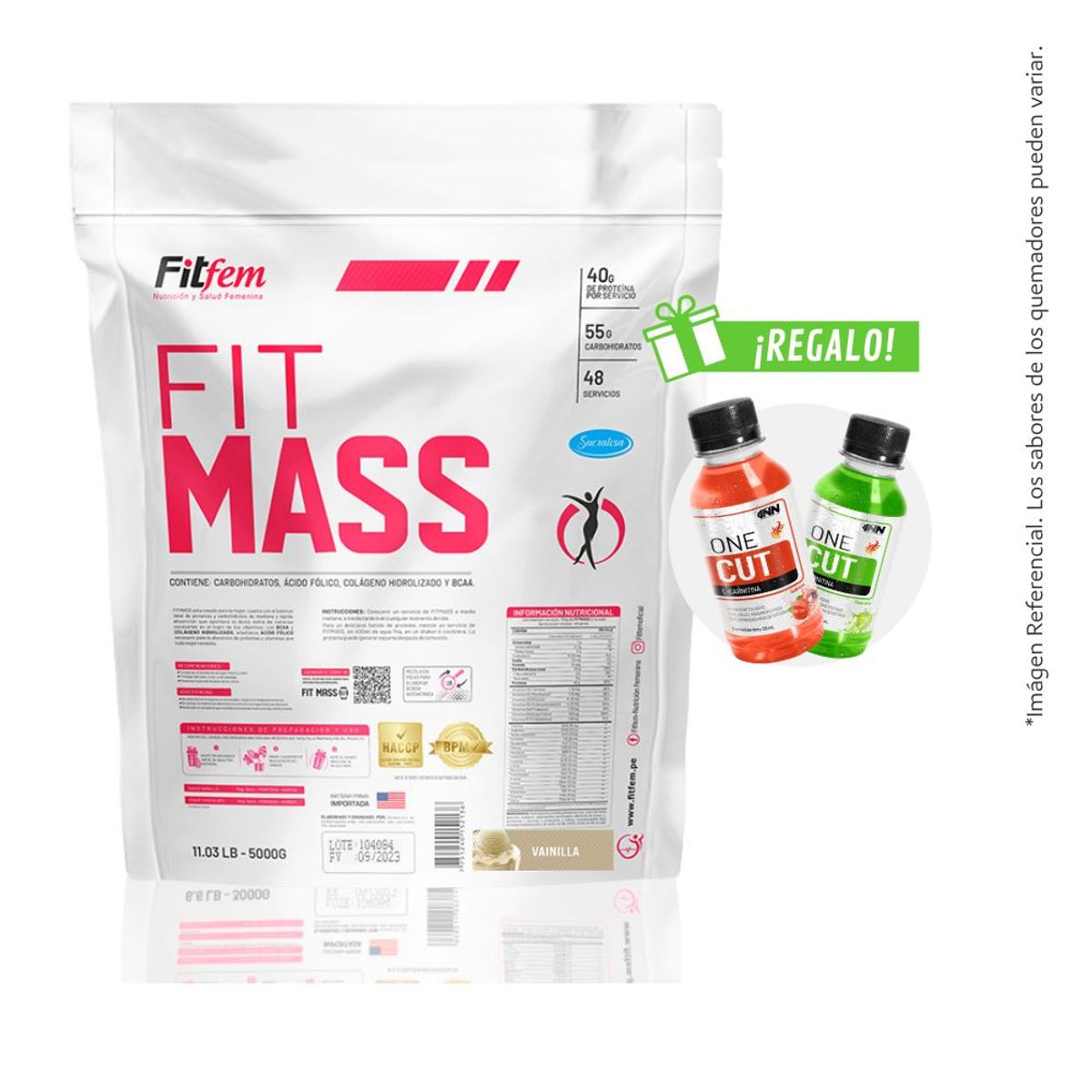 UNIVERSE NUTRITION - FIT MASS 5GK GANADOR DE MASA FITFEM Vainilla + REGALO