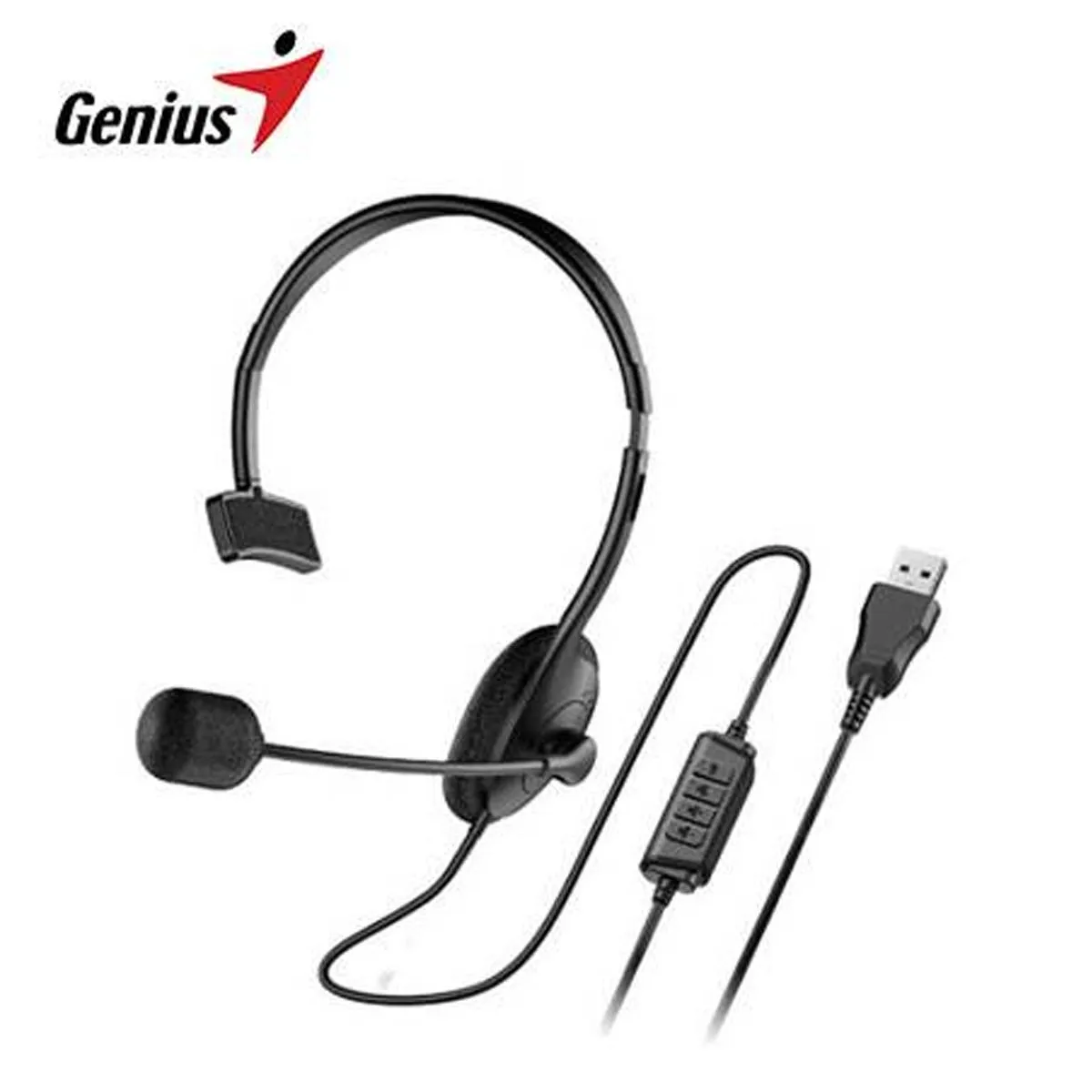 GENIUS - Audifono Con Microfono Genius Hs100u Mono Usb Black