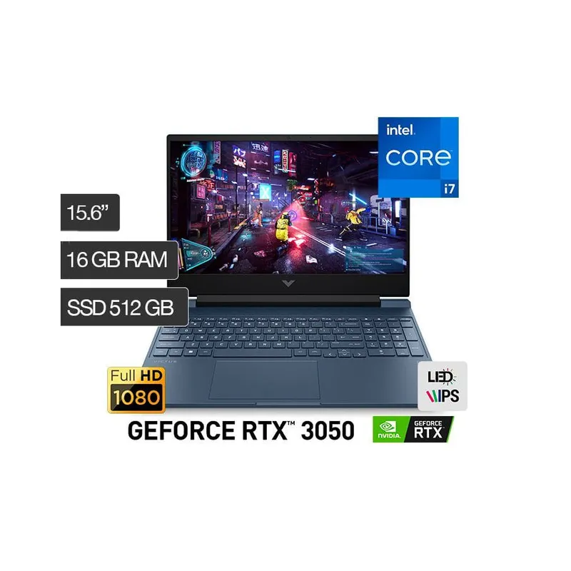 HP - LAPTOP HP VICTUS 15-FA0007LA I7-12650H 16GB 512GB SSD  RTX 3050 4GB 15.6 FHD 144HZ WINDOWS 11