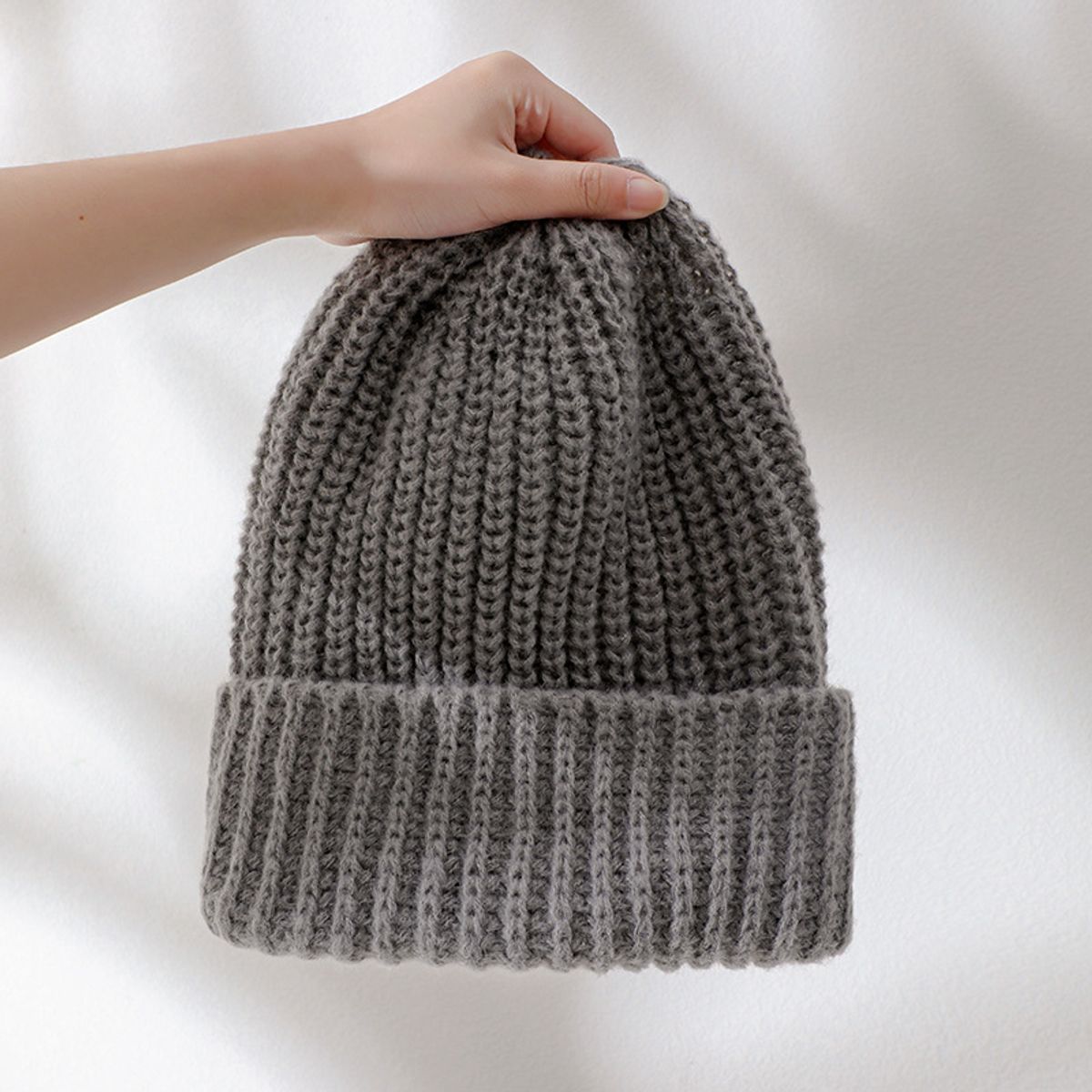 KAST PE - Beanie Shantall Gris oscuro - Chullo Gorro Mujer Estilo Holgado