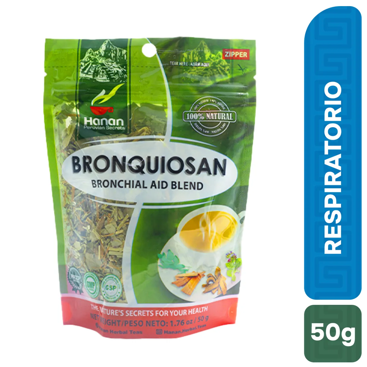 HANAN PERUVIAN SECRETS - Bronquiosan Infusión Hanan Tripack 50g